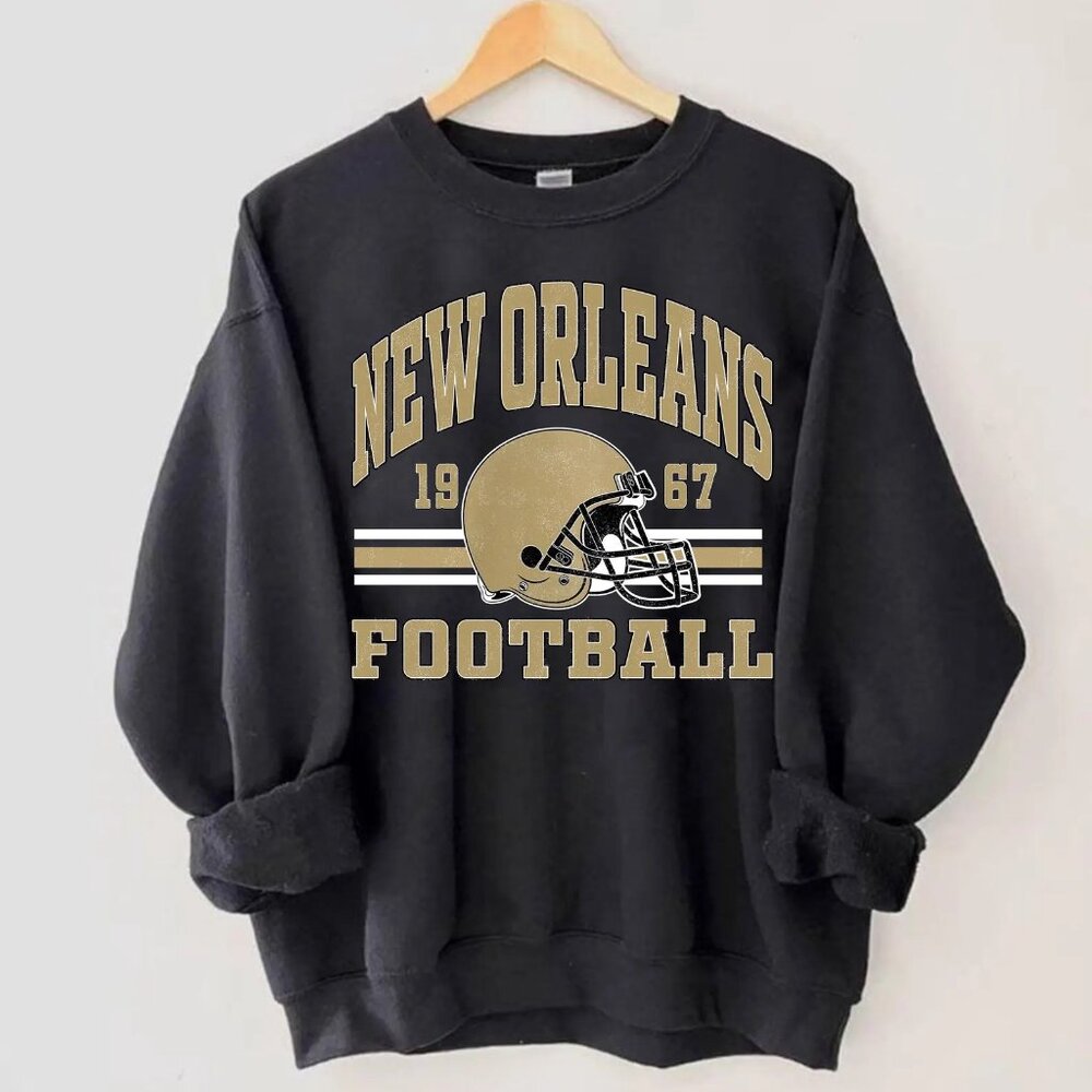Vintage New Orleans Football Style Sweatshirt, New Orleans Saints NFL Shirt Tee